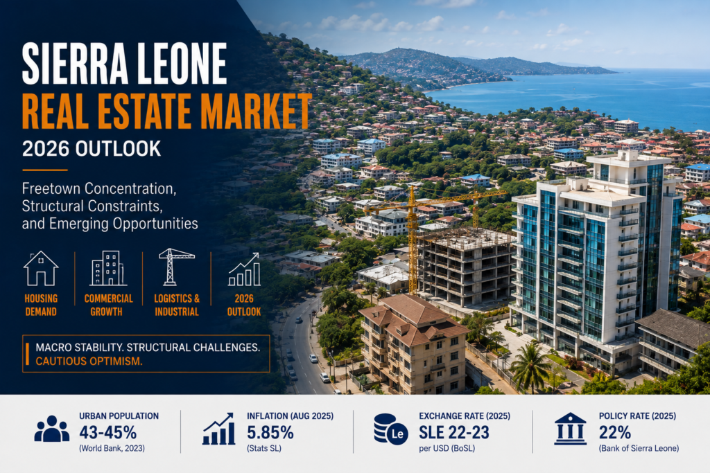 Sierra Leone real estate market showing Freetown property development and urban growth