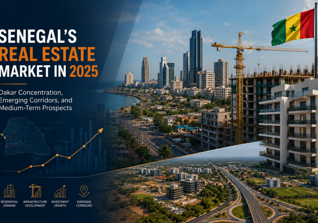 Senegal real estate market showing Dakar skyline, residential development and emerging urban corridors